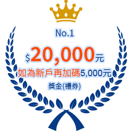 第一名$20,000元獎金（禮券）